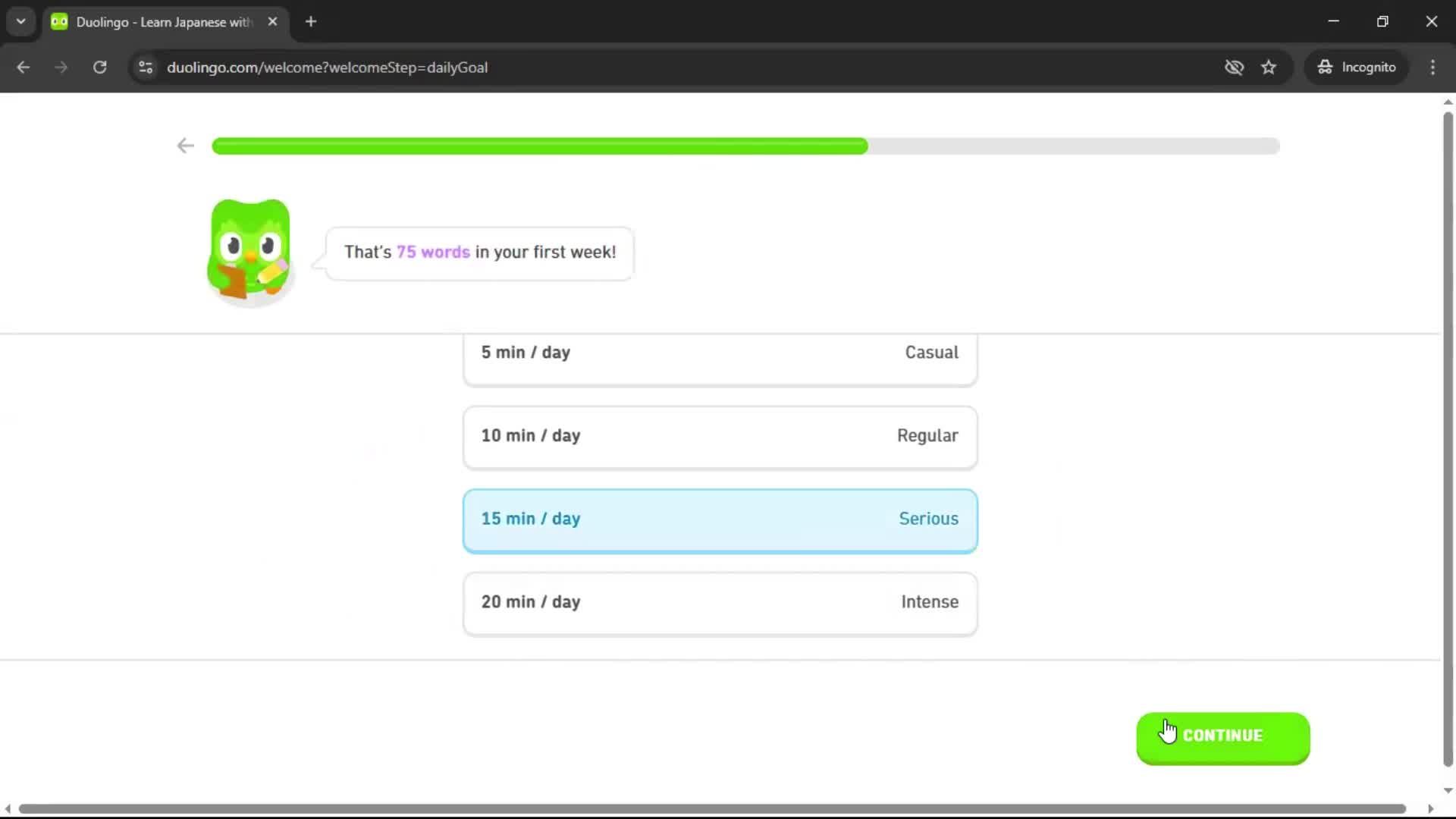 Onboarding screenshot