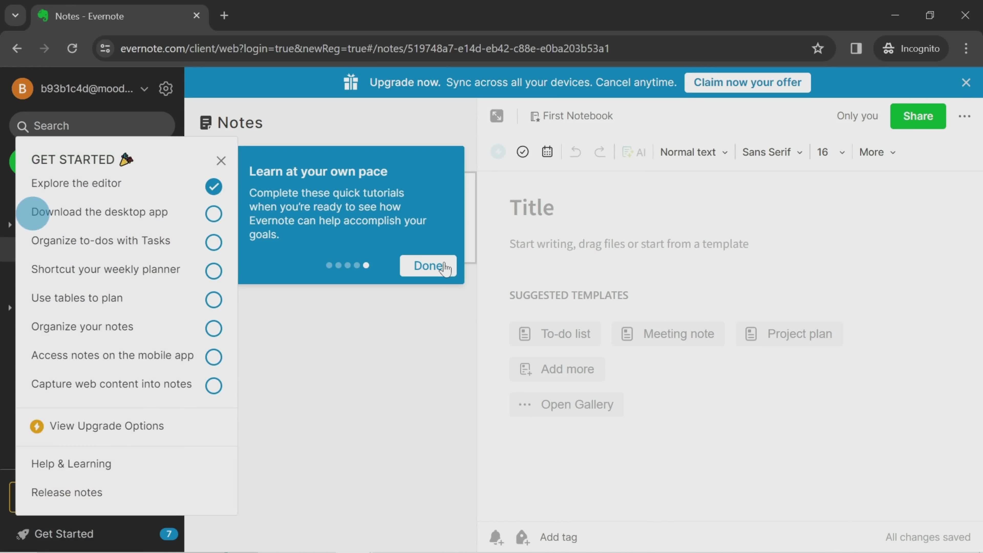 Onboarding screenshot