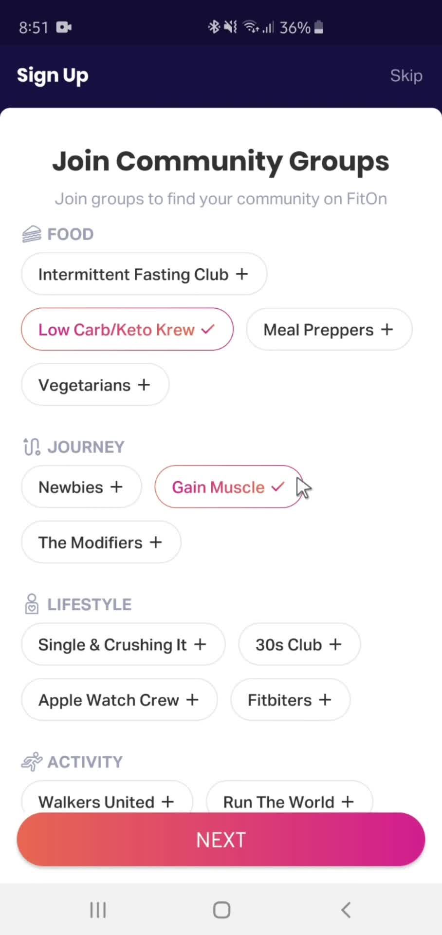 Onboarding screenshot