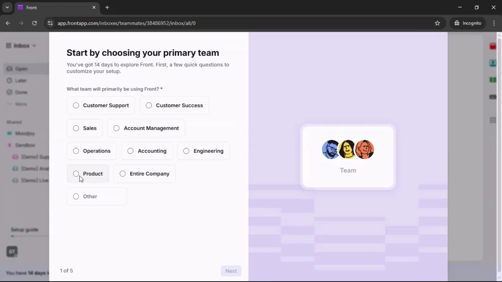 Onboarding screenshot