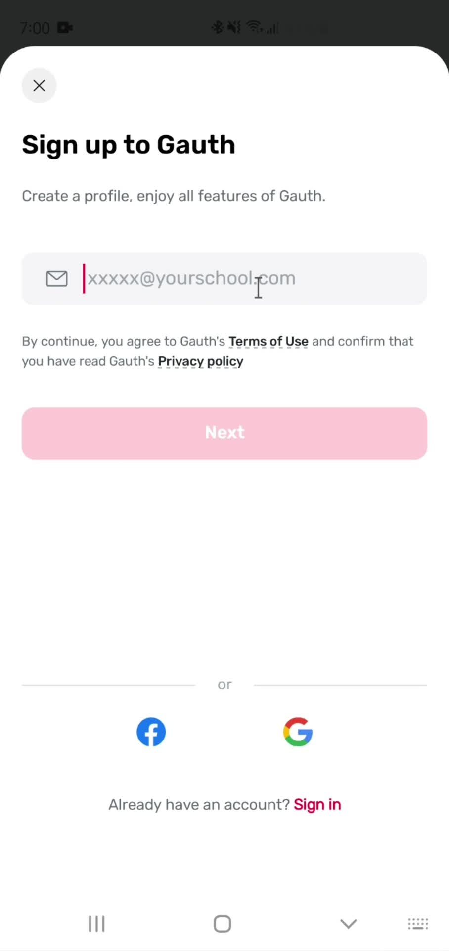 Onboarding screenshot