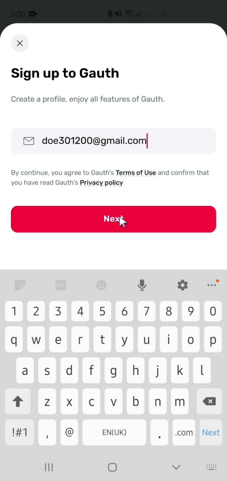 Onboarding screenshot