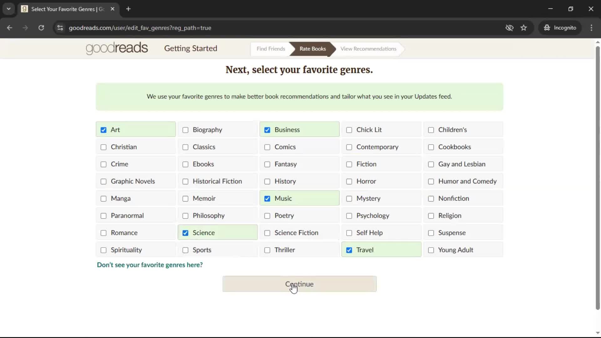 Onboarding screenshot