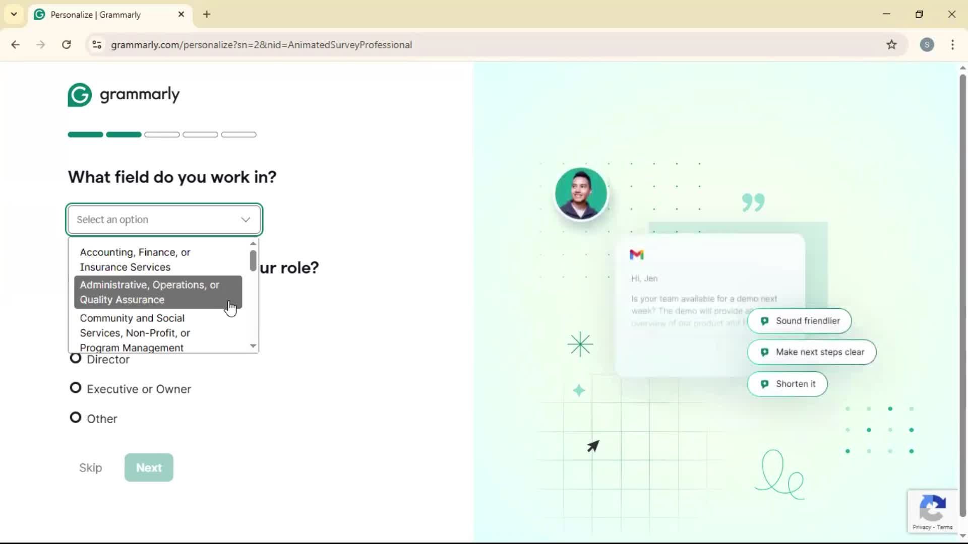 Onboarding screenshot
