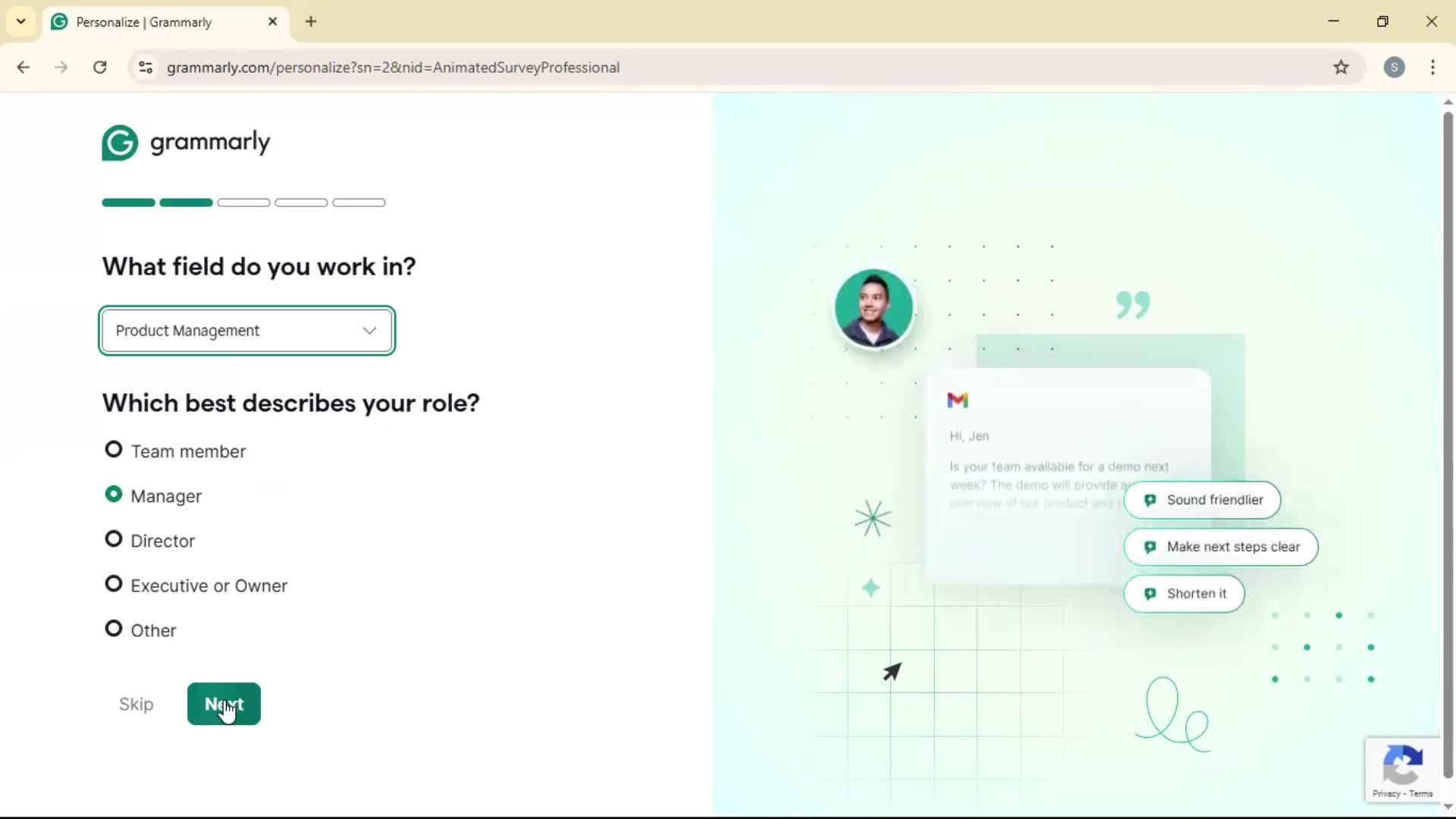 Onboarding screenshot