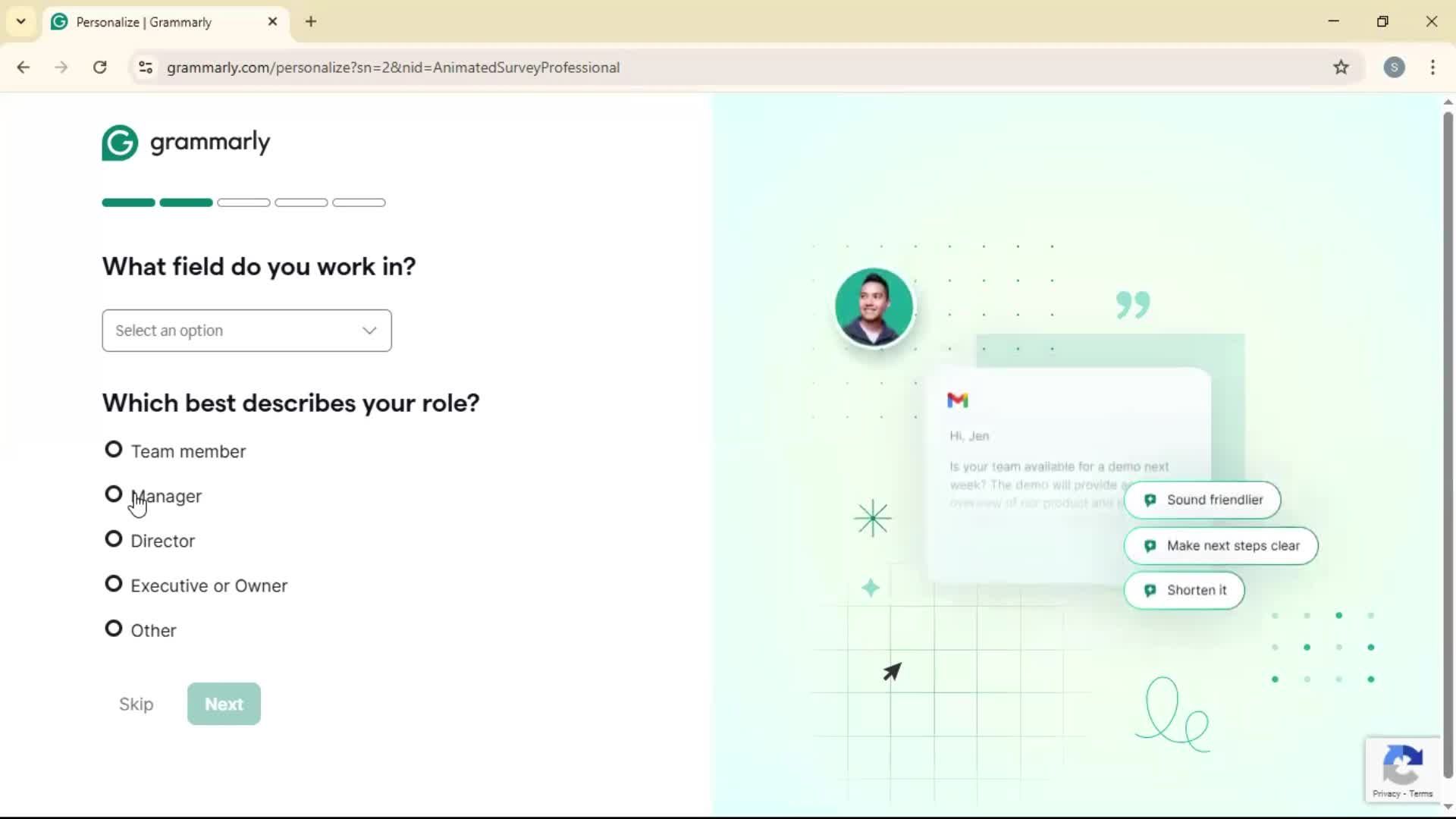 Onboarding screenshot