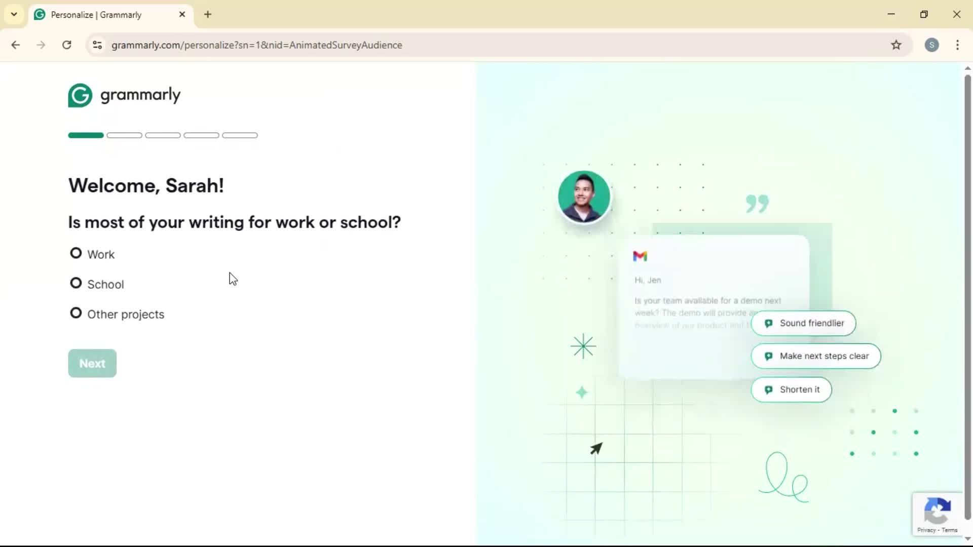 Onboarding screenshot