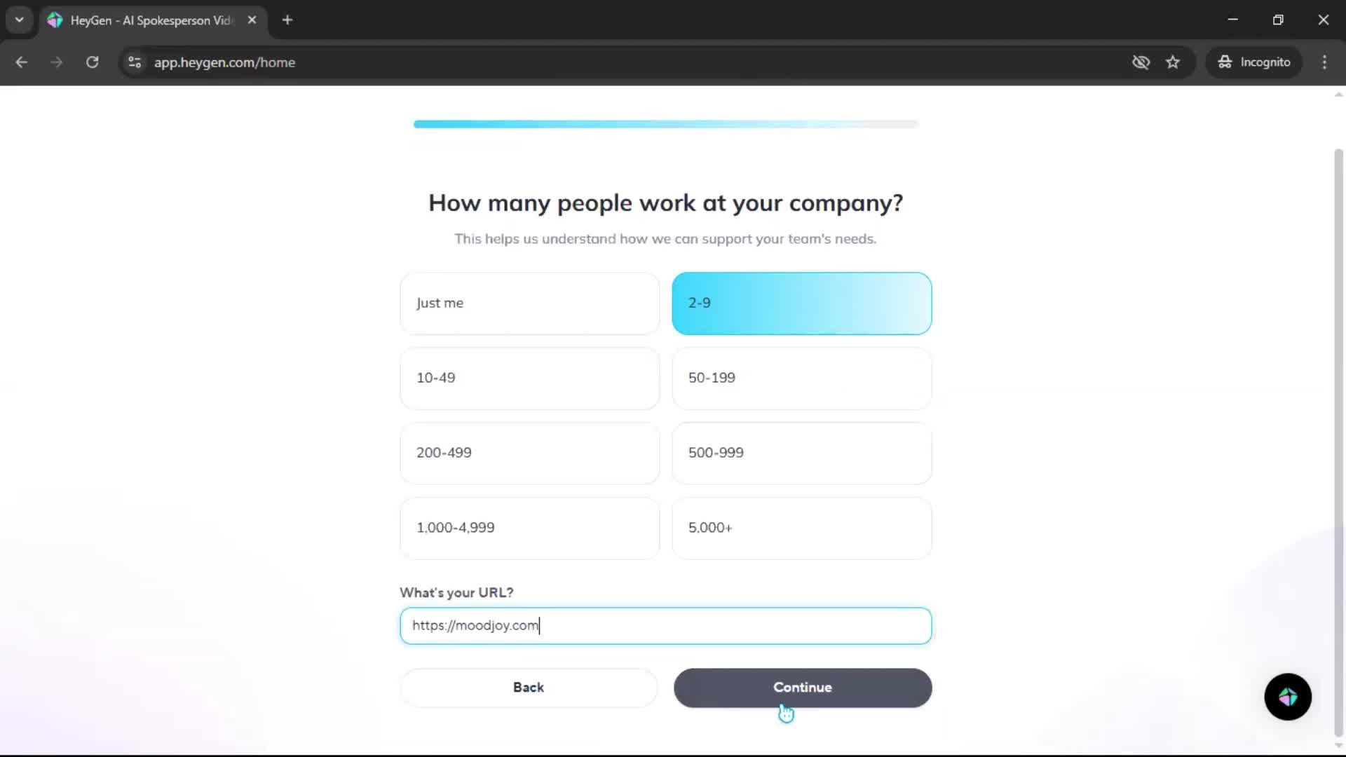 Onboarding screenshot
