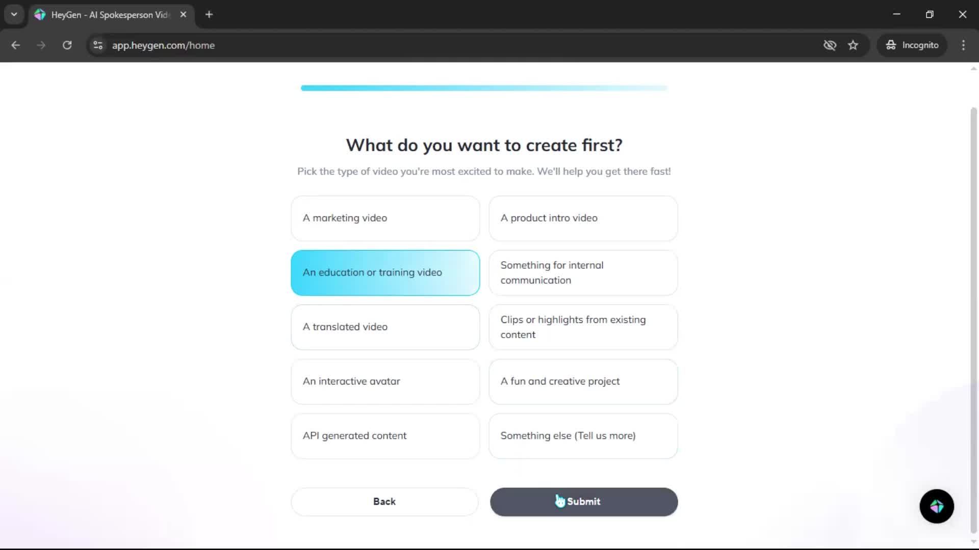 Onboarding screenshot