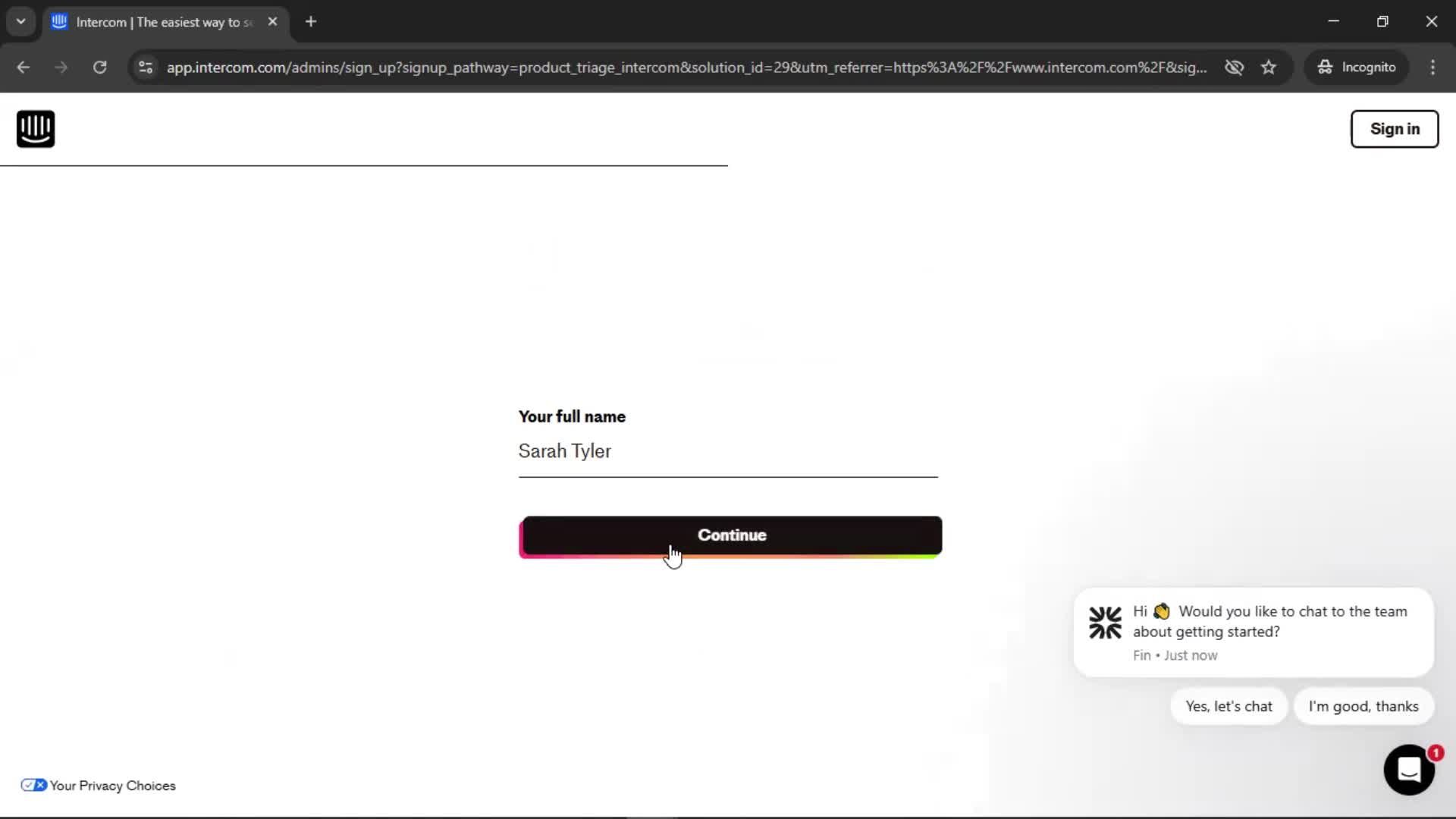 Onboarding screenshot