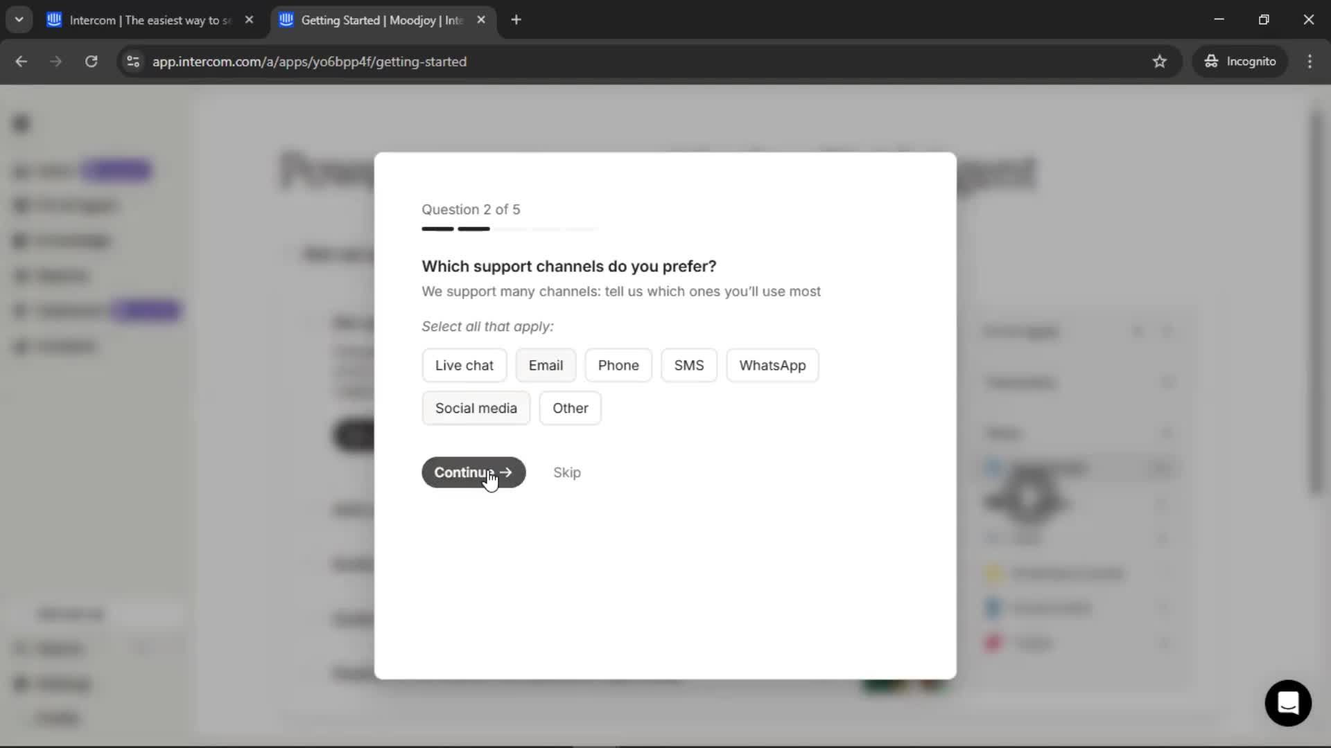 Onboarding screenshot
