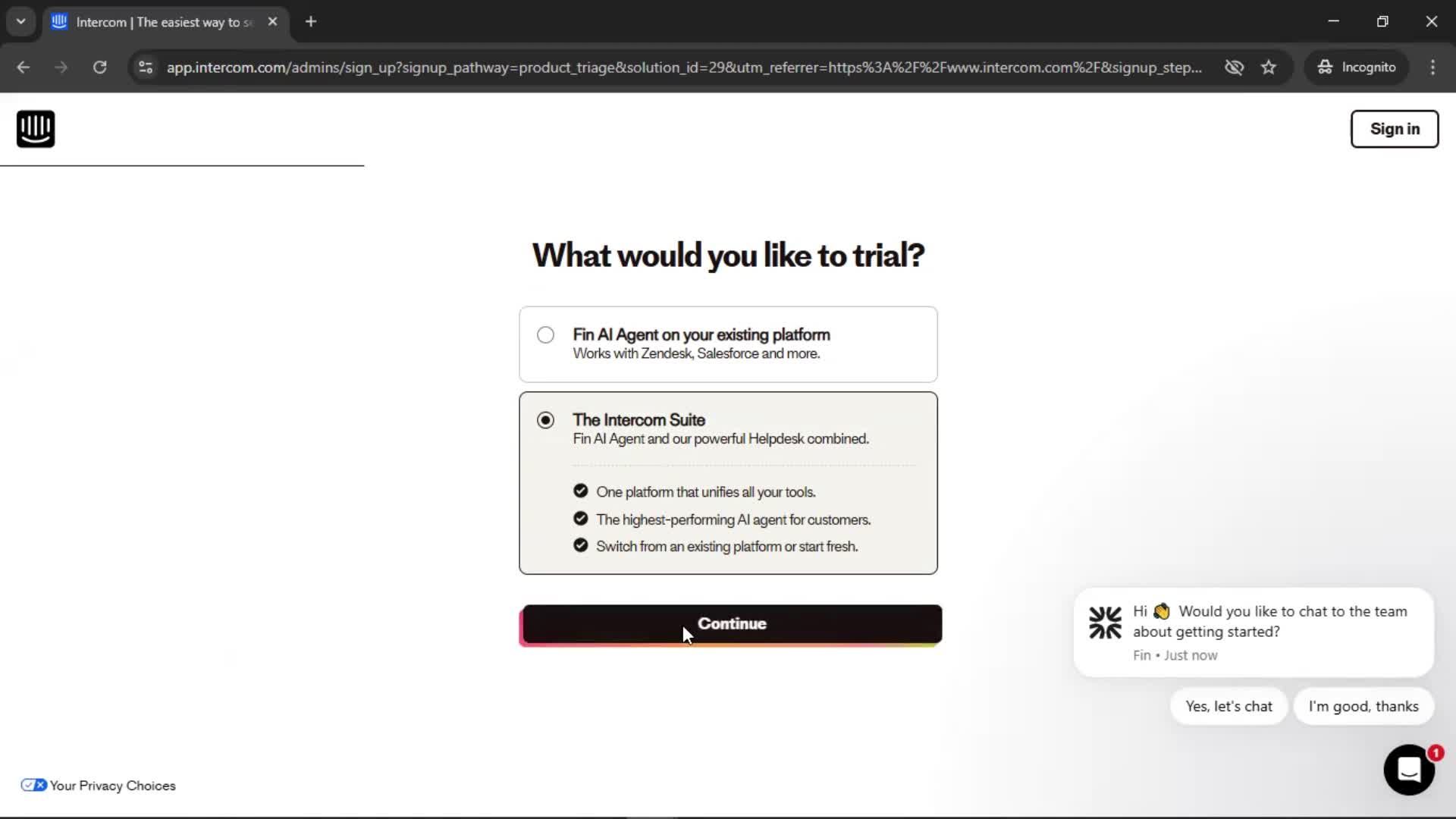 Onboarding screenshot