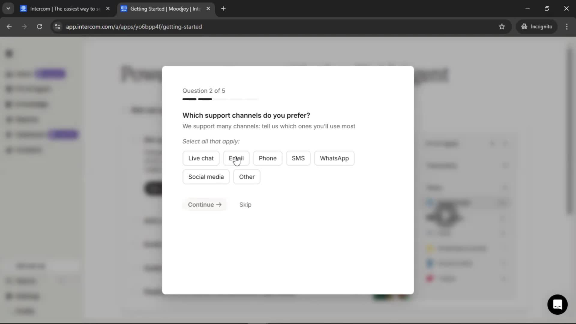 Onboarding screenshot