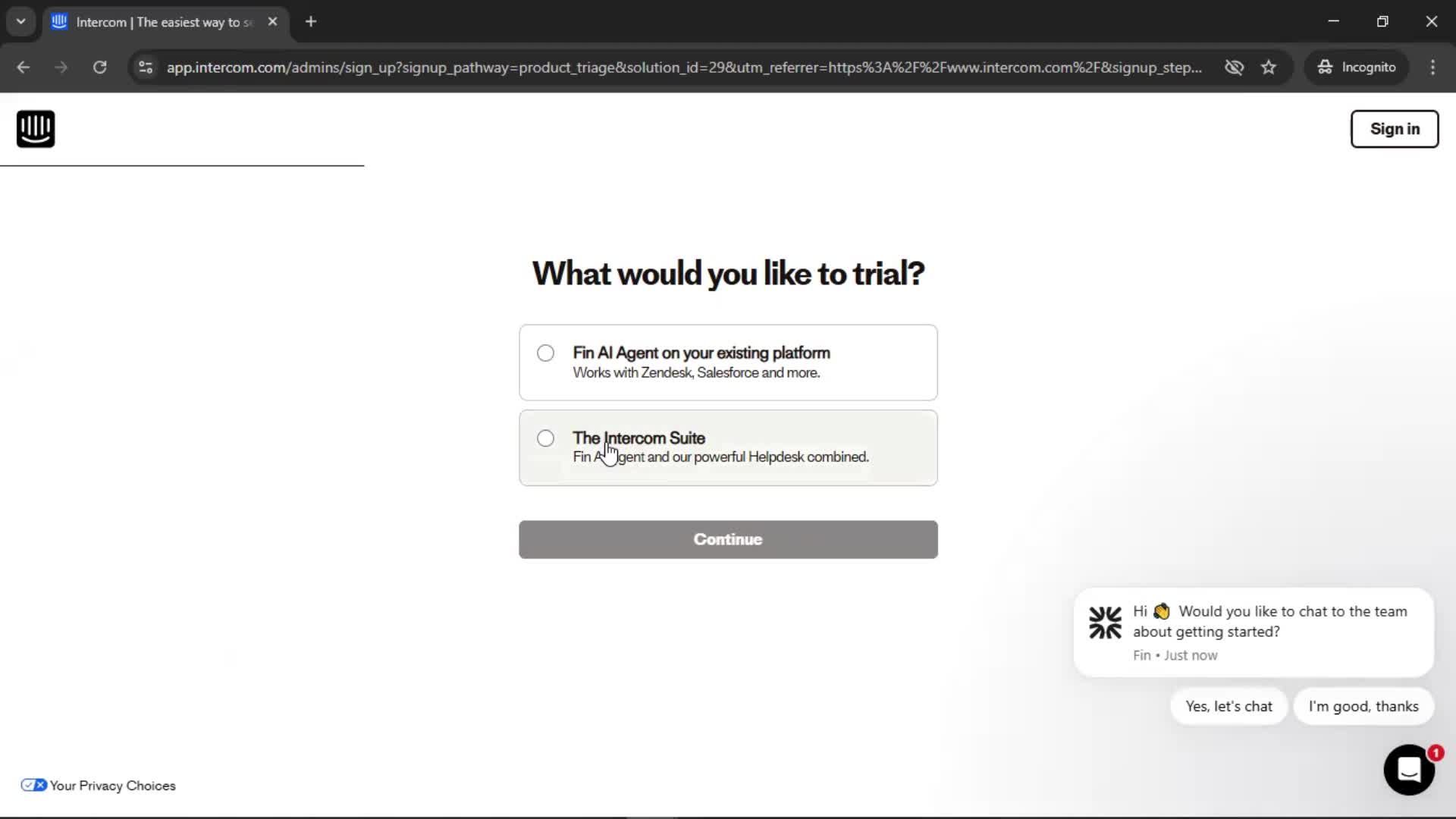 Onboarding screenshot