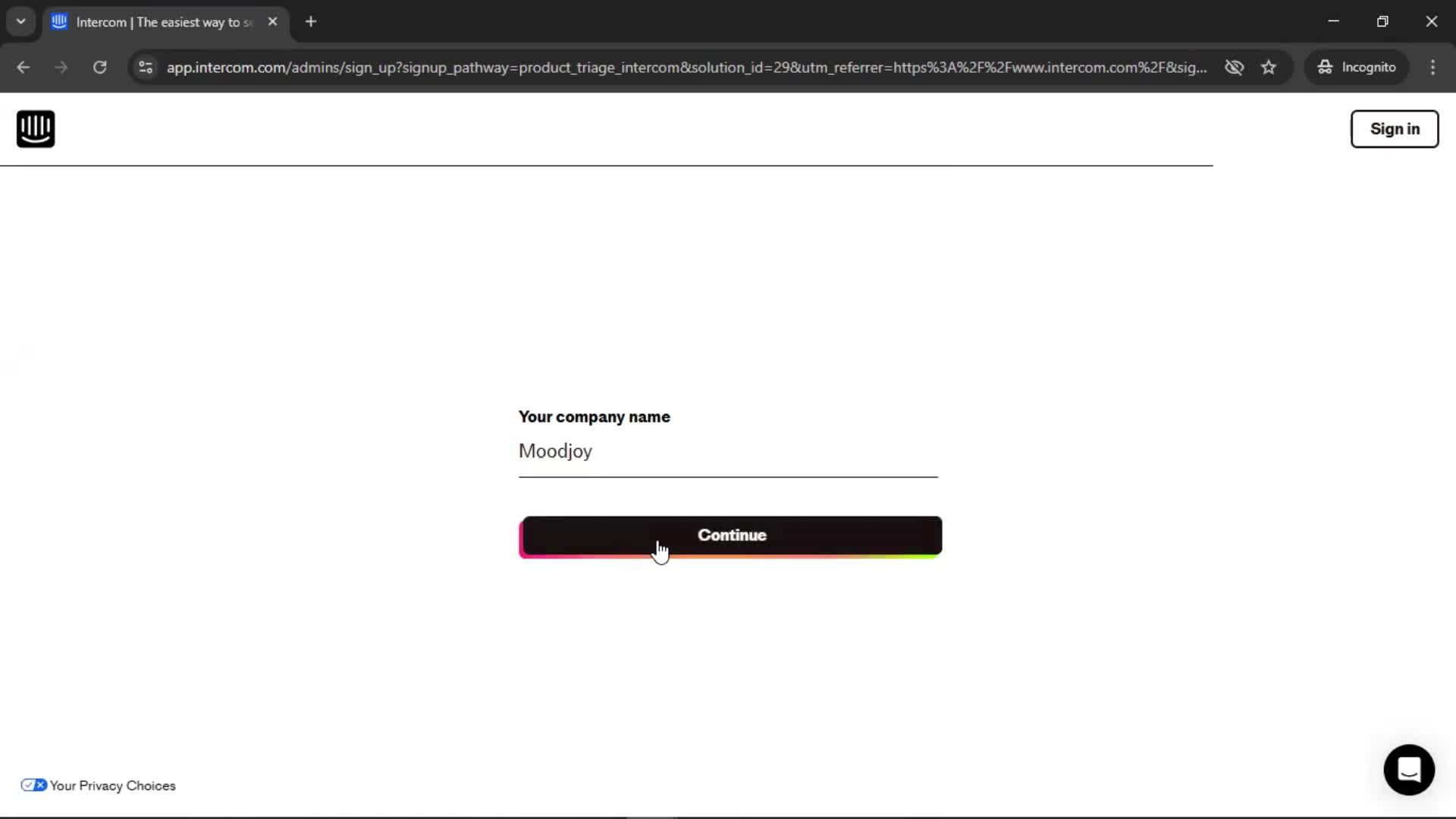 Onboarding screenshot