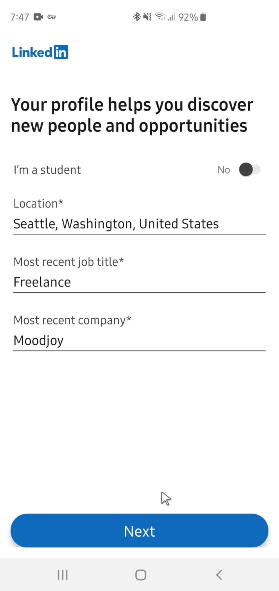 Onboarding screenshot