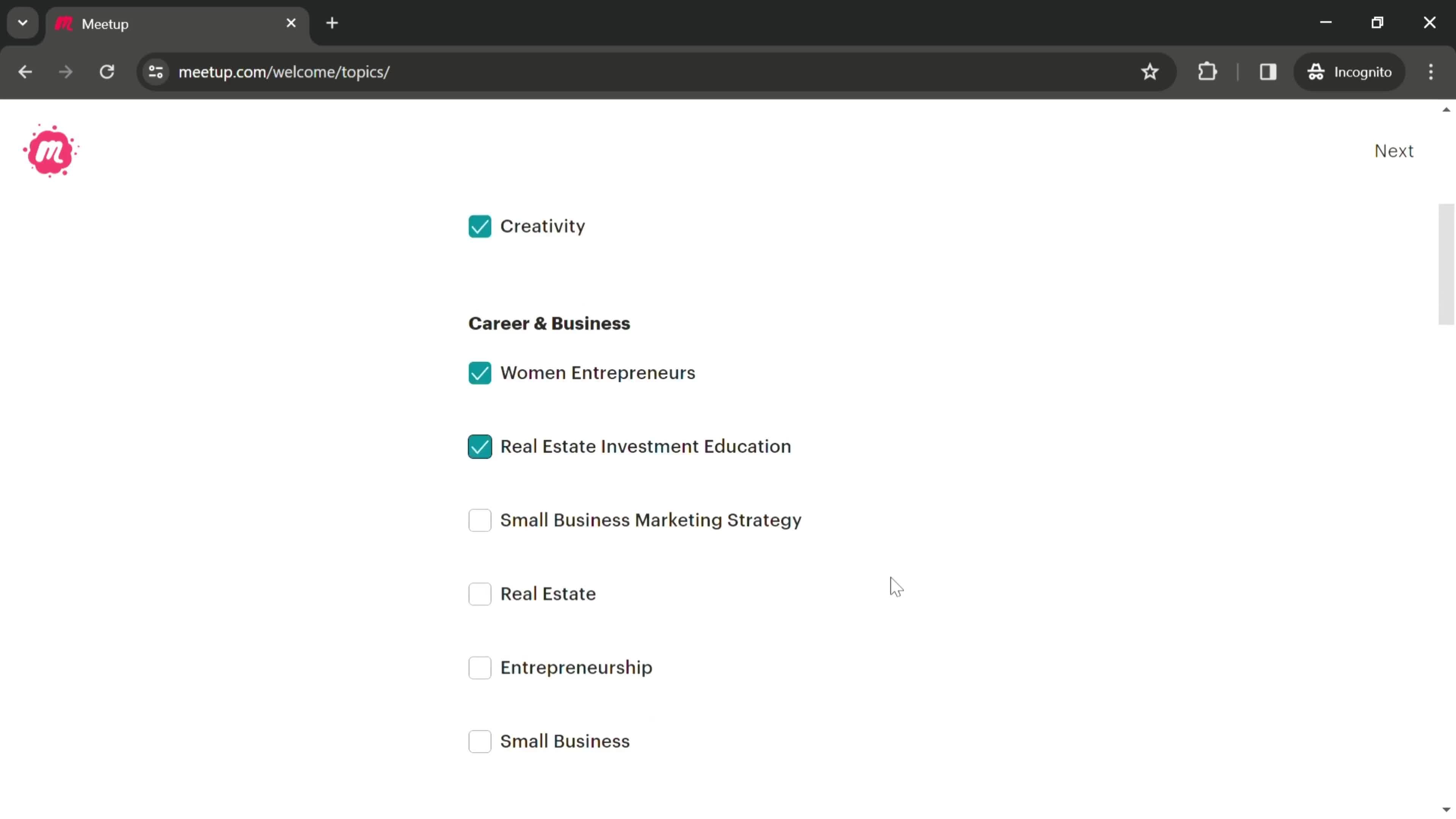 Onboarding screenshot