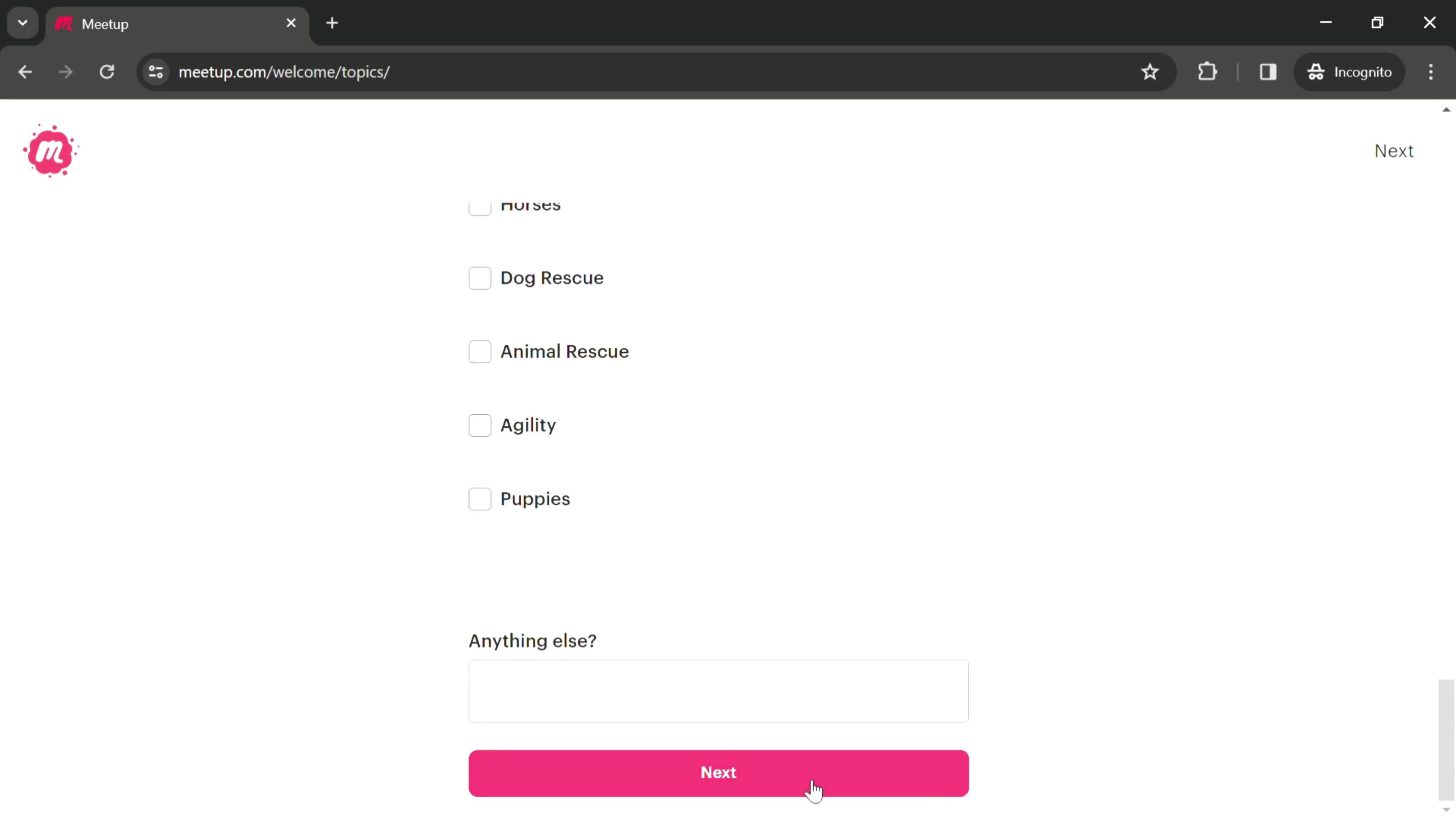 Onboarding screenshot