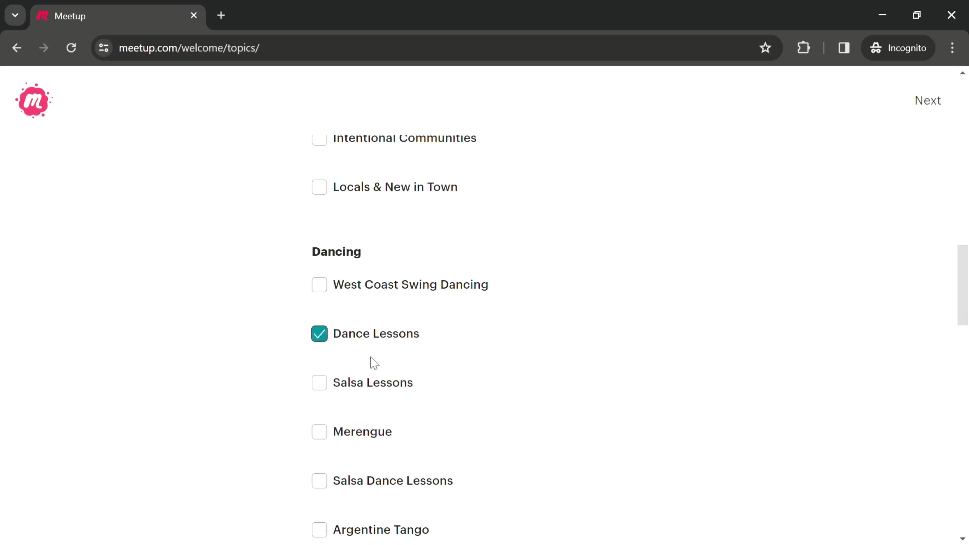 Onboarding screenshot