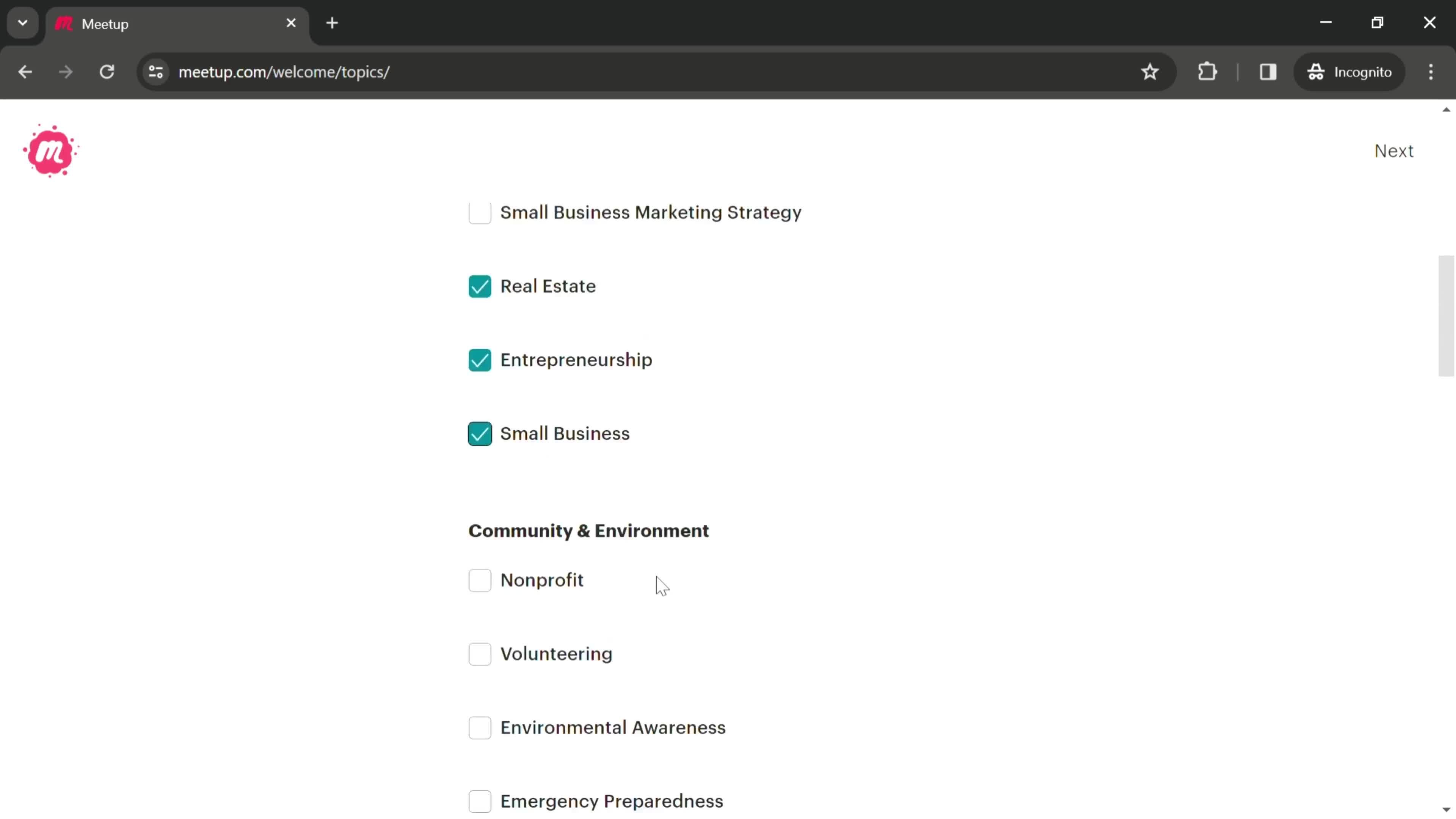 Onboarding screenshot