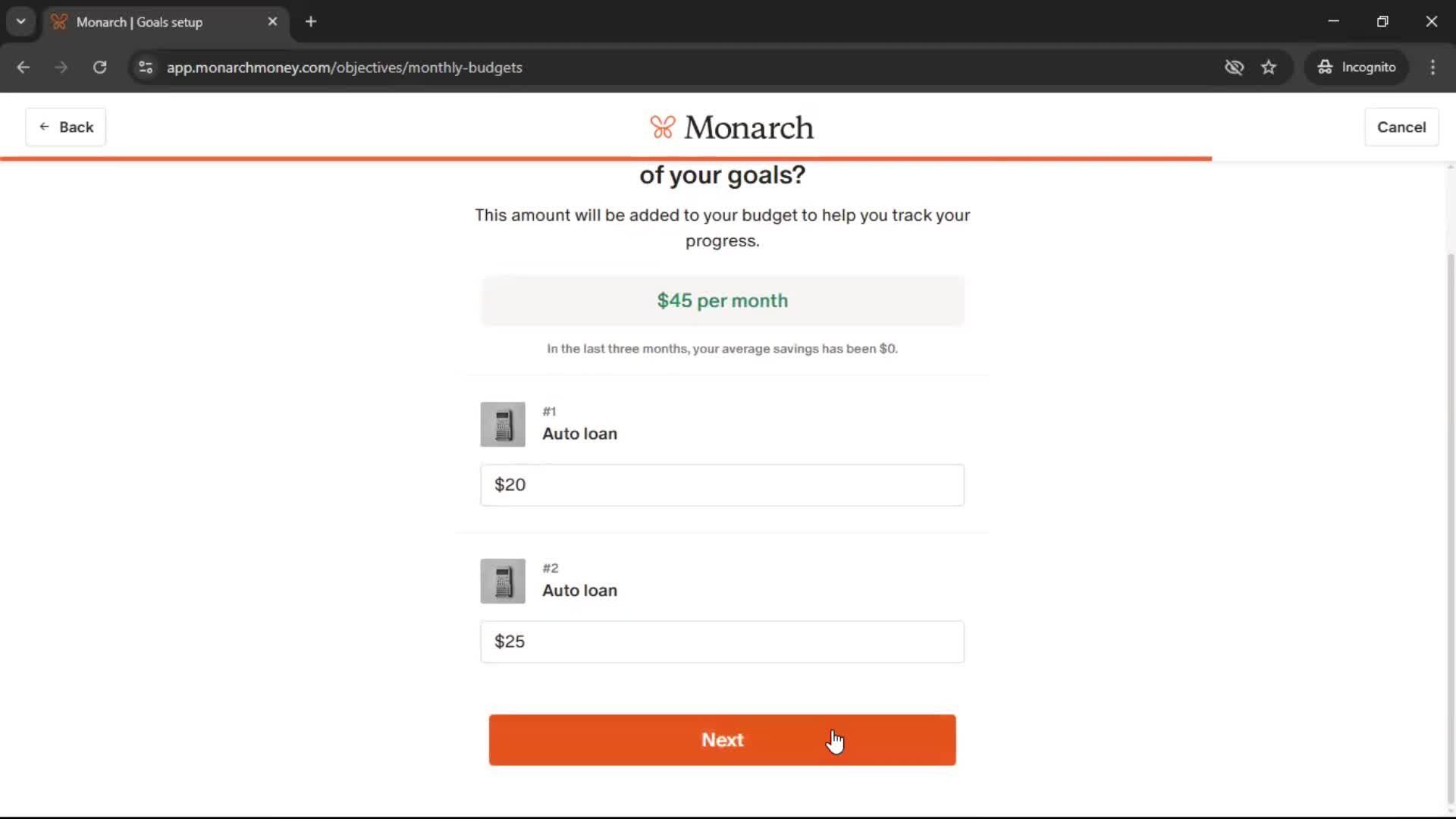 Onboarding screenshot