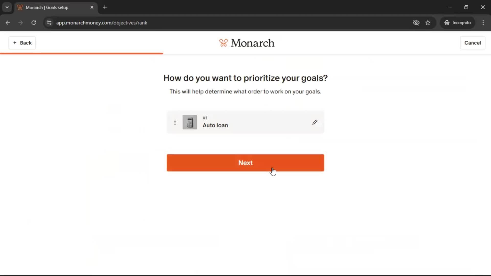 Onboarding screenshot
