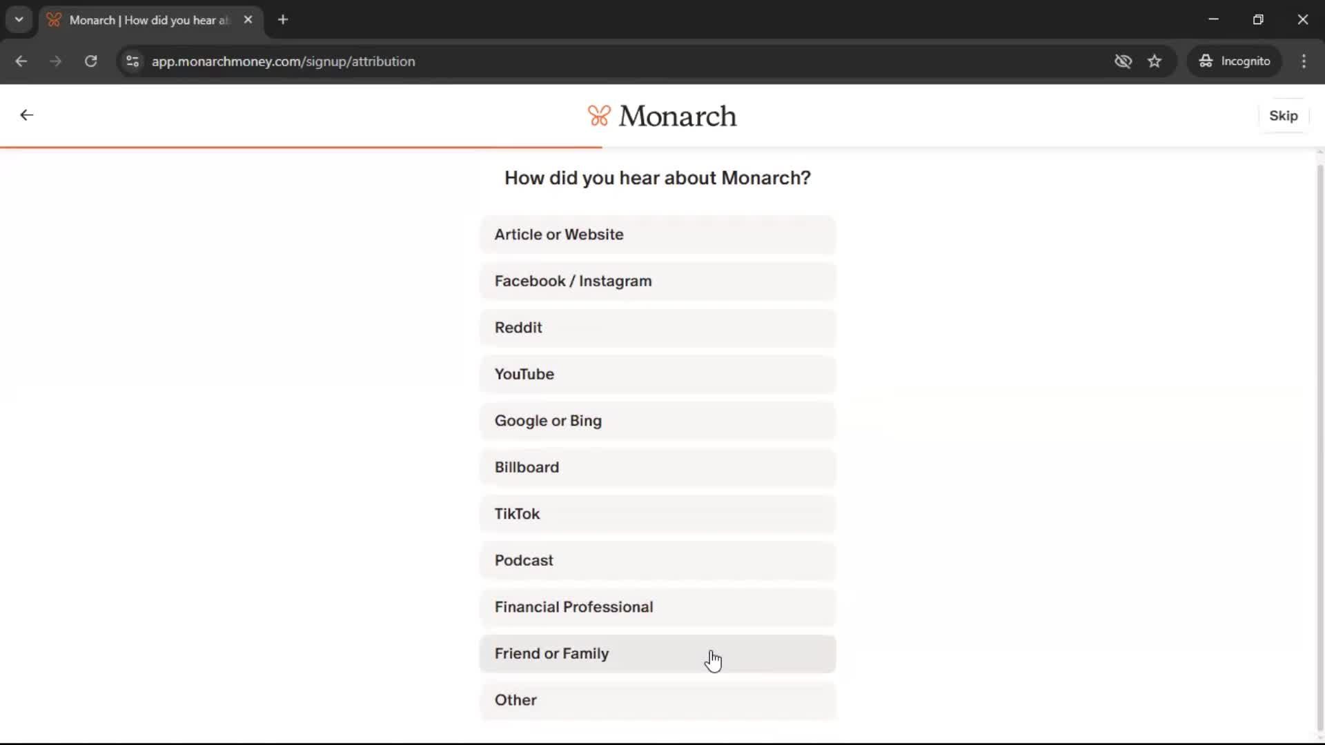 Onboarding screenshot