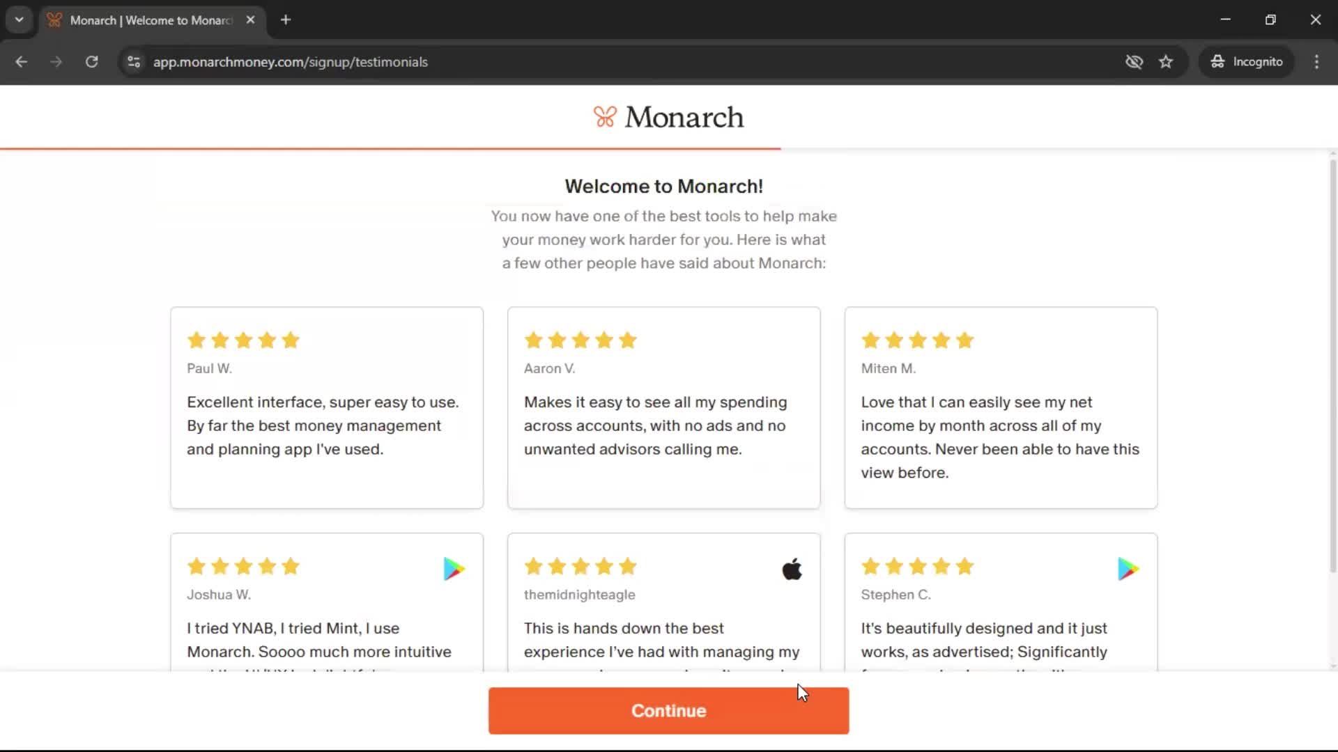 Onboarding screenshot