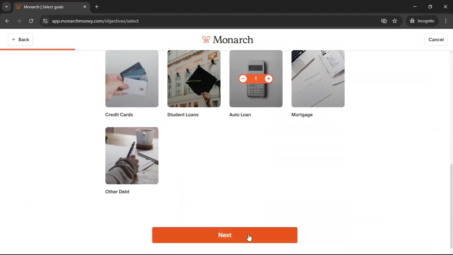 Onboarding screenshot