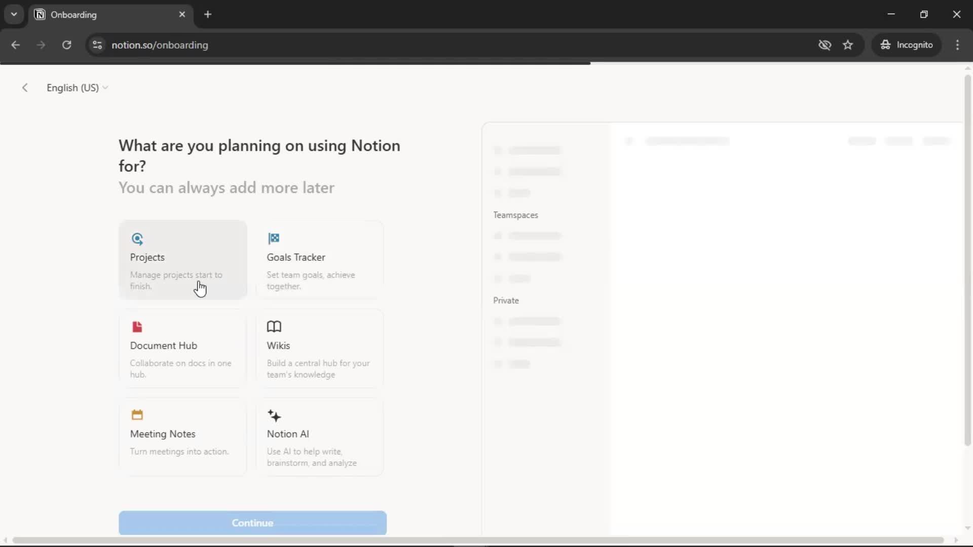 Onboarding screenshot