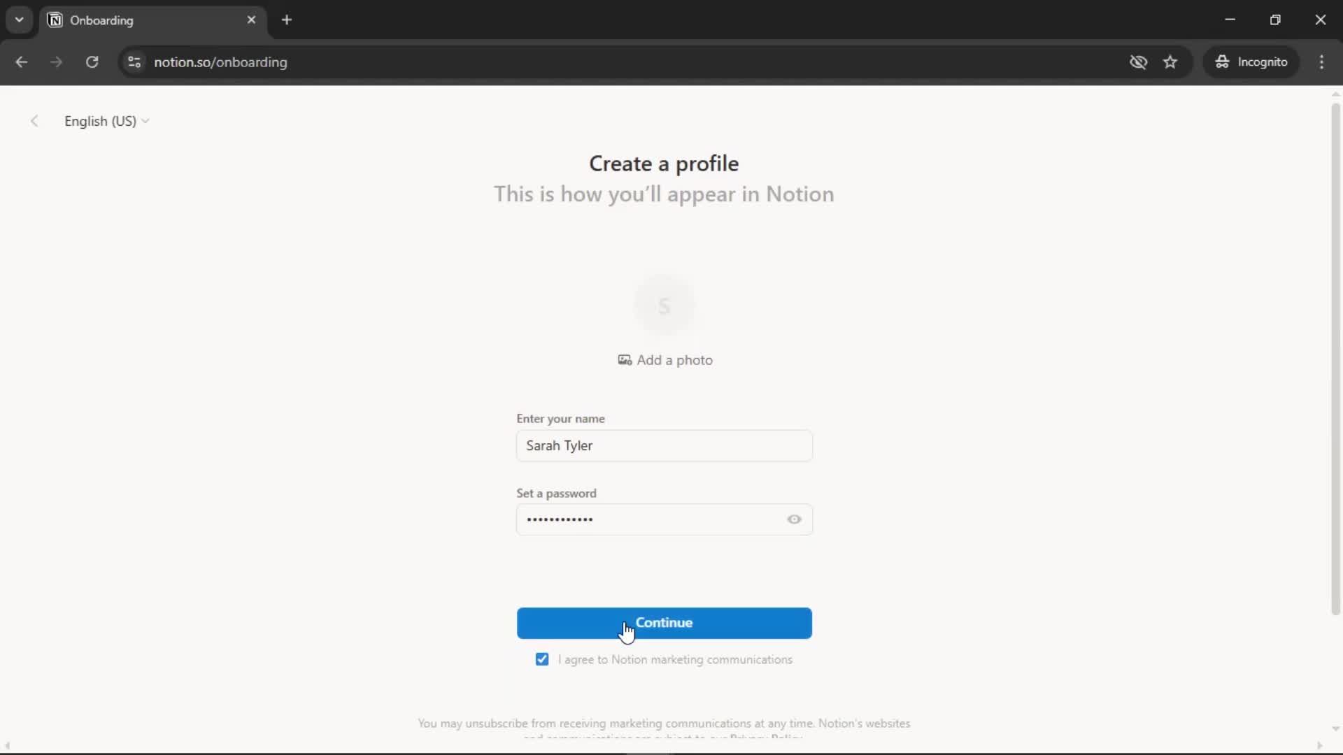 Onboarding screenshot