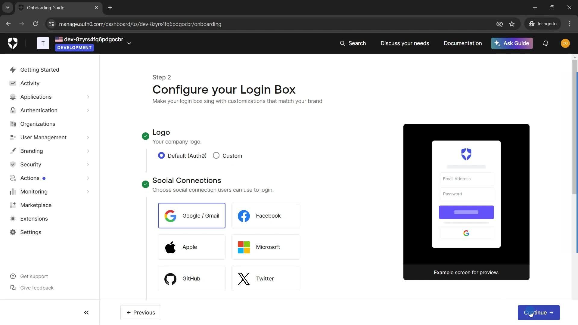 Onboarding screenshot