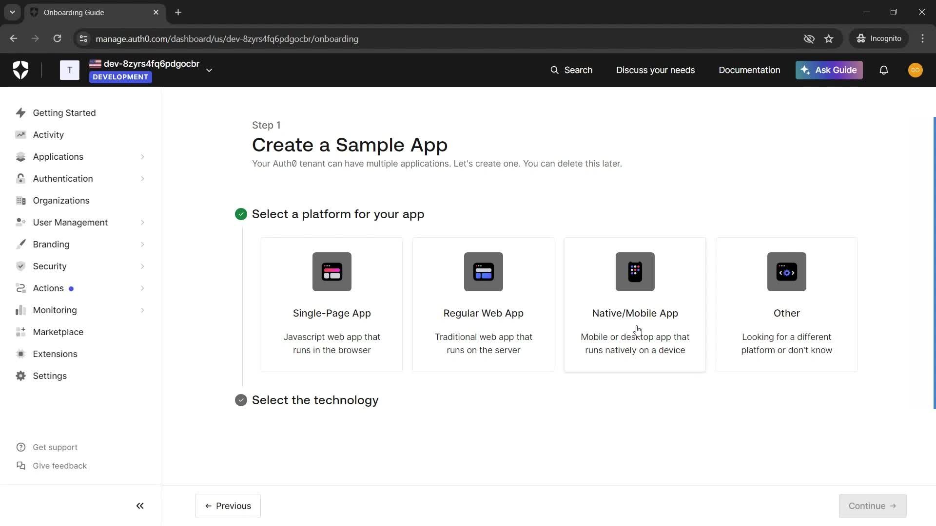 Onboarding screenshot