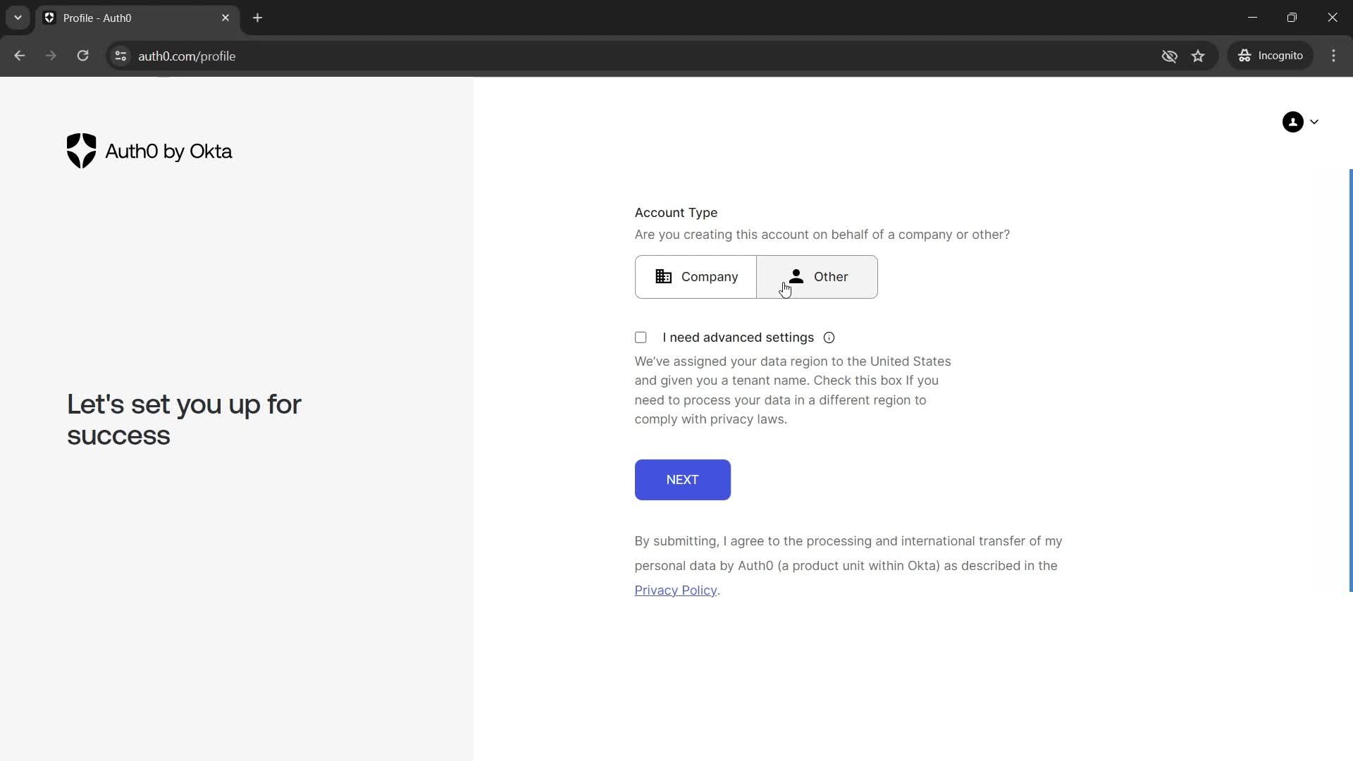 Onboarding screenshot