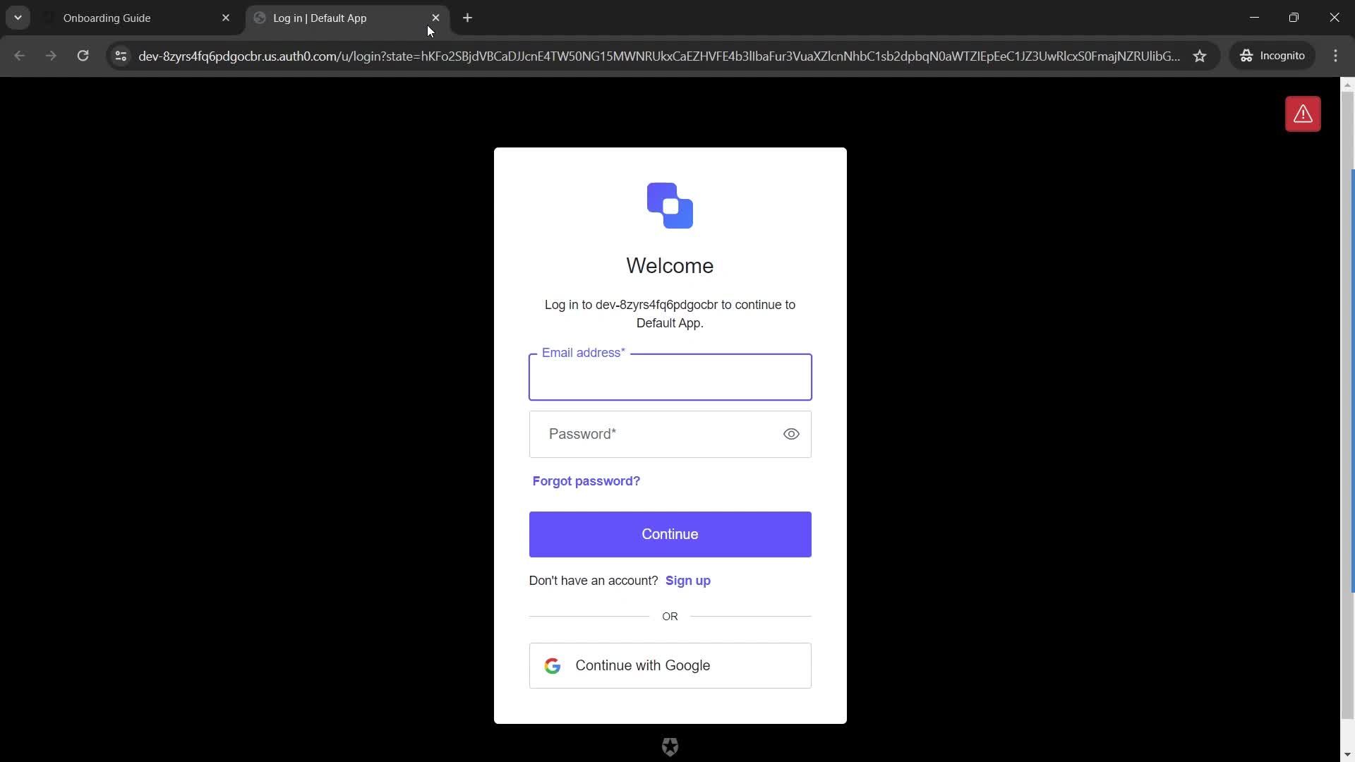 Onboarding screenshot
