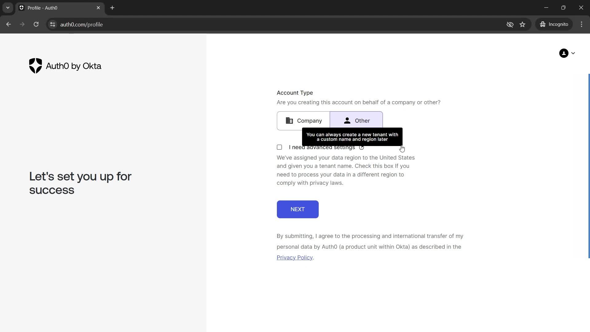 Onboarding screenshot
