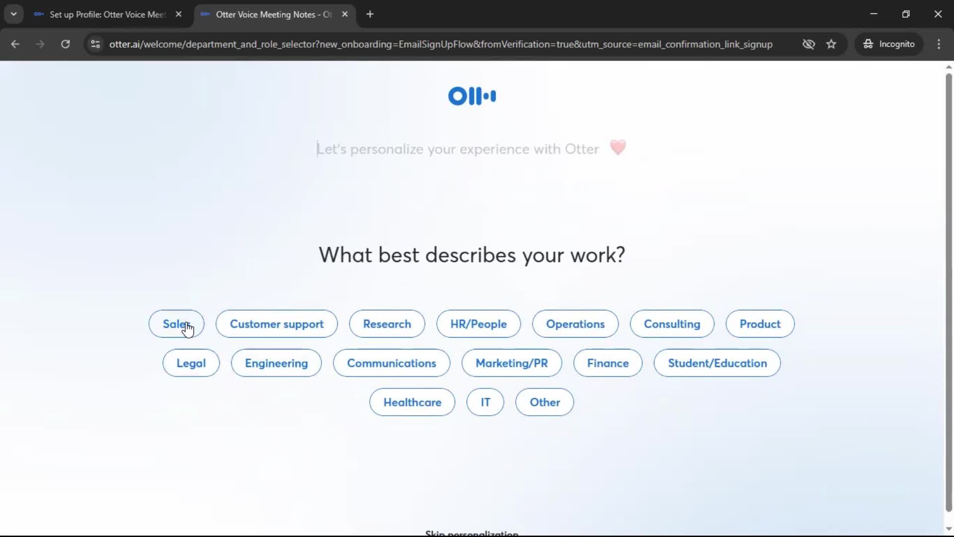 Onboarding screenshot