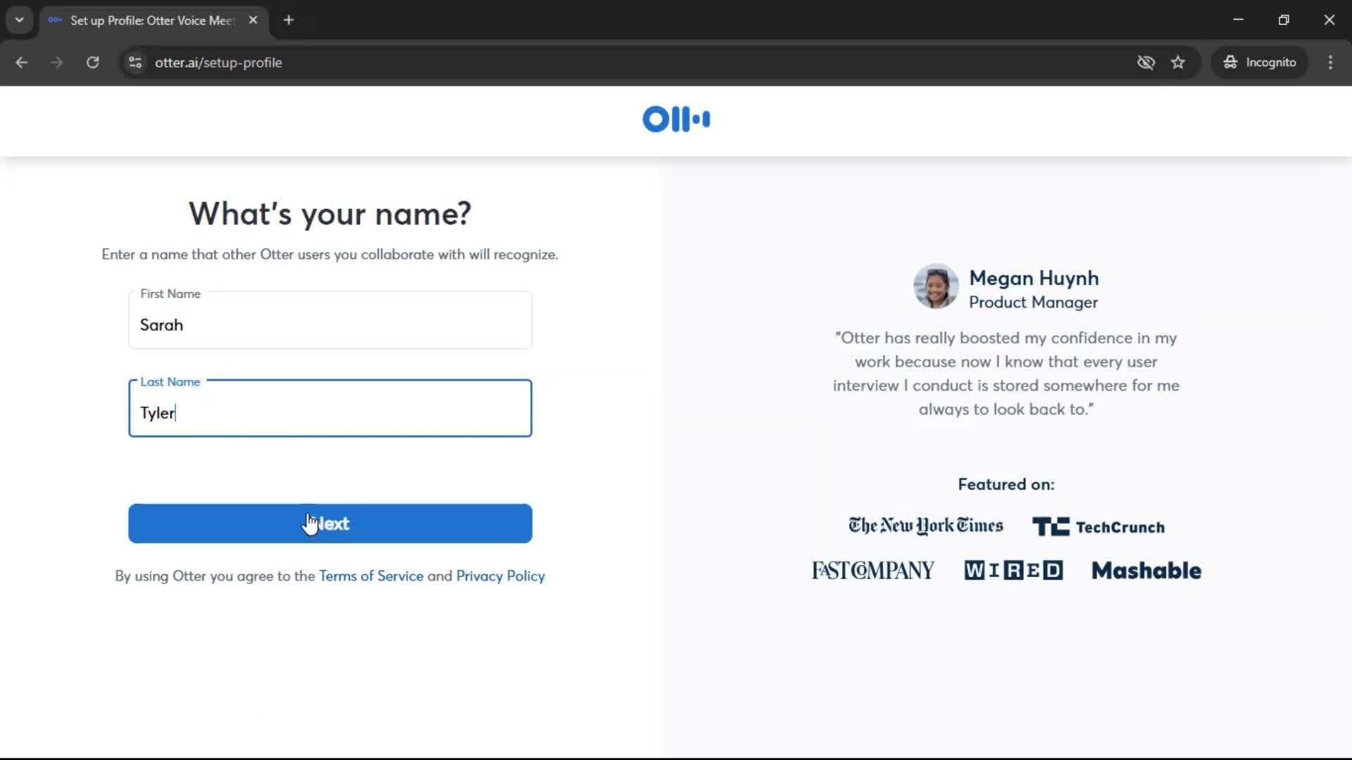 Onboarding screenshot