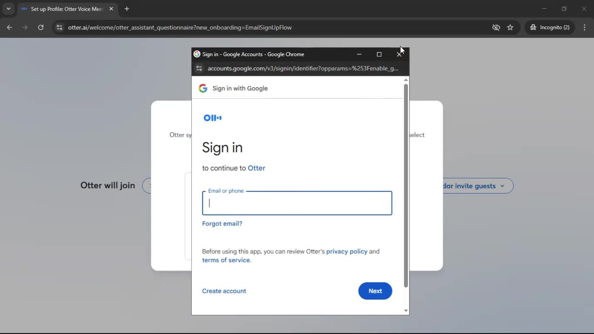 Onboarding screenshot