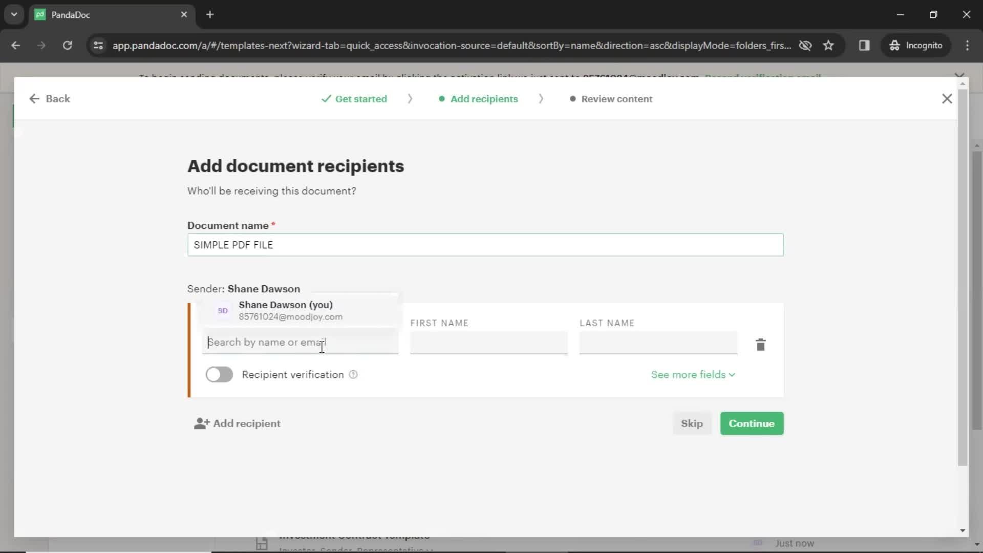 Onboarding screenshot