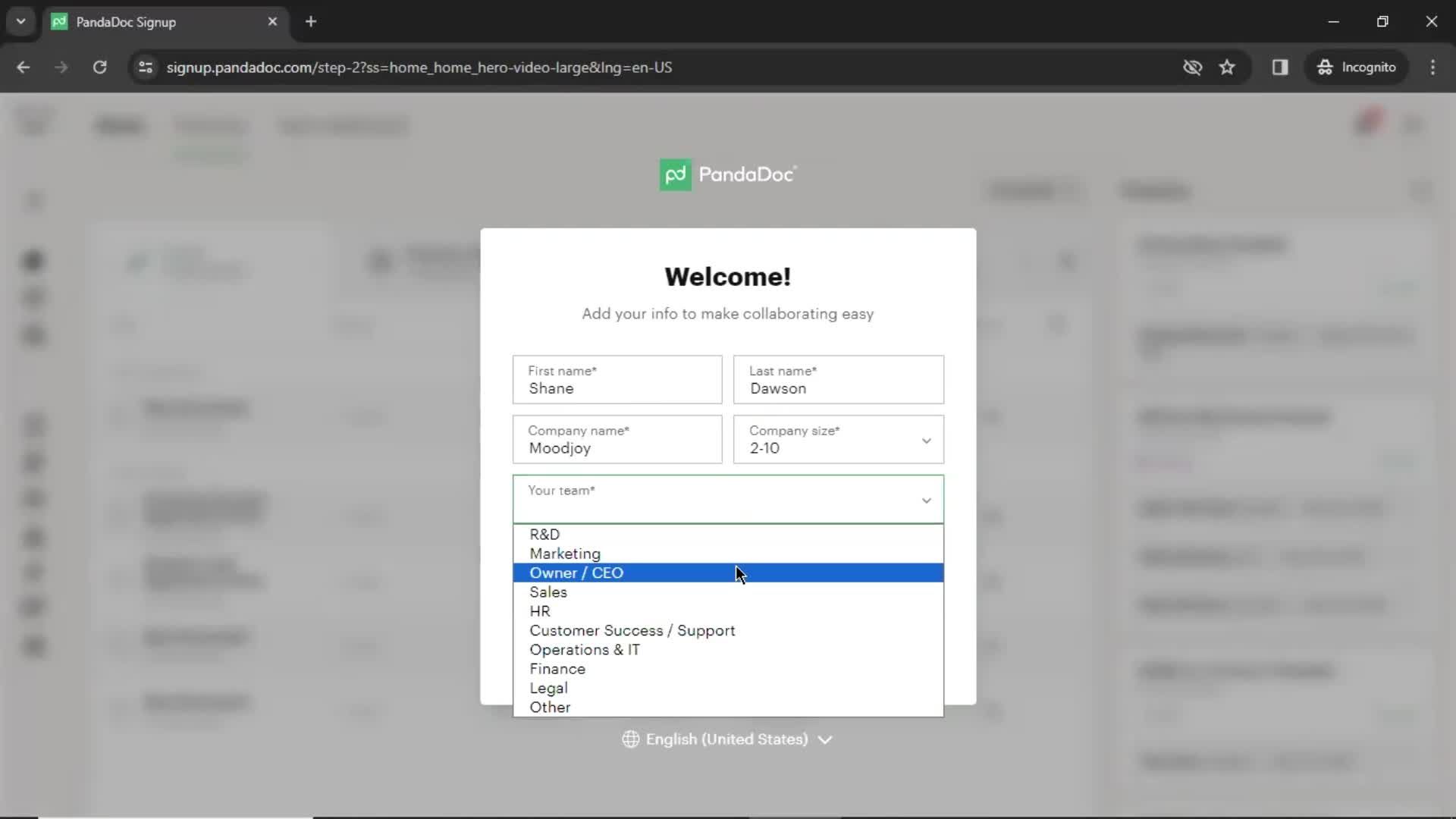 Onboarding screenshot