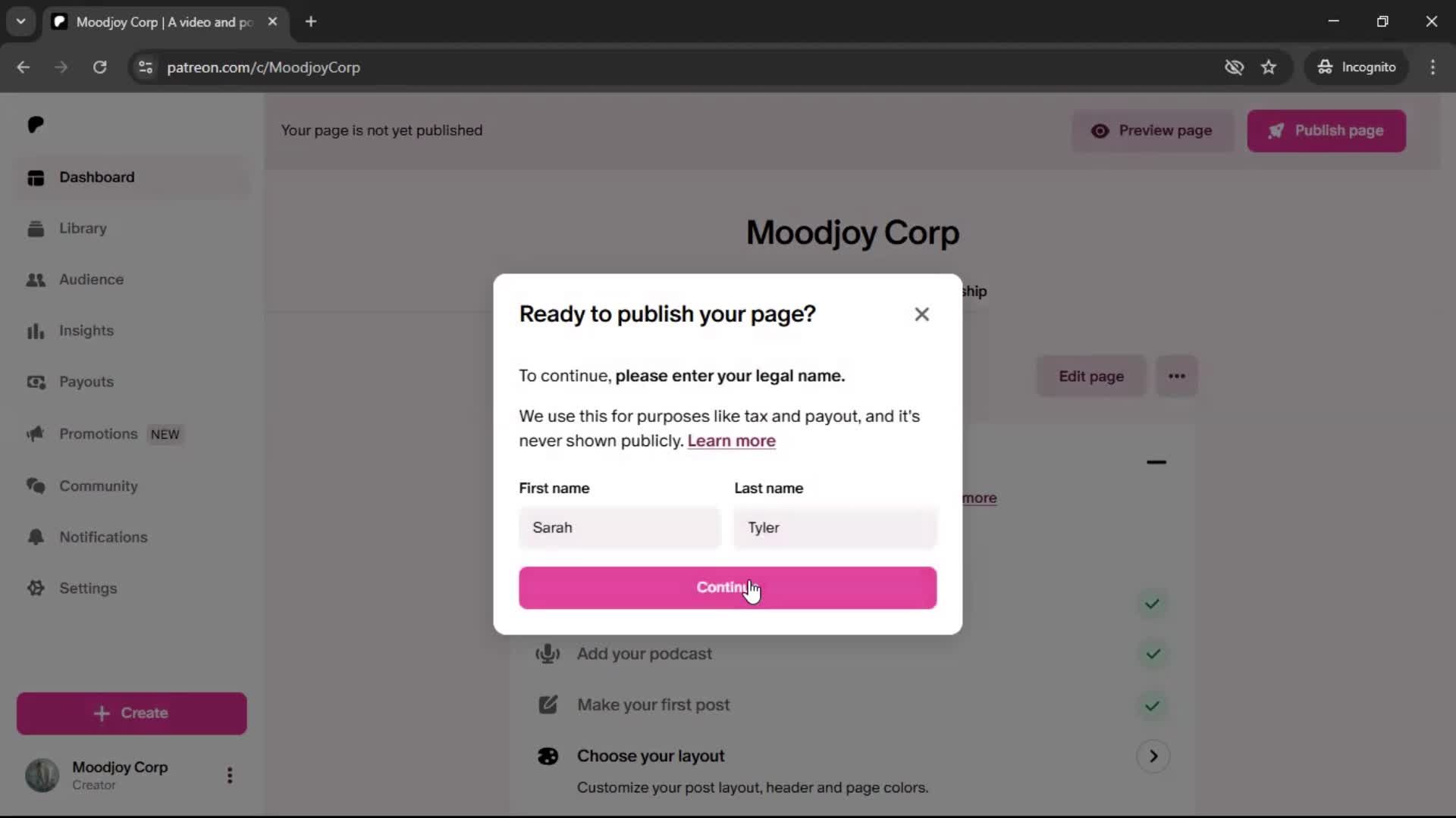 Onboarding screenshot