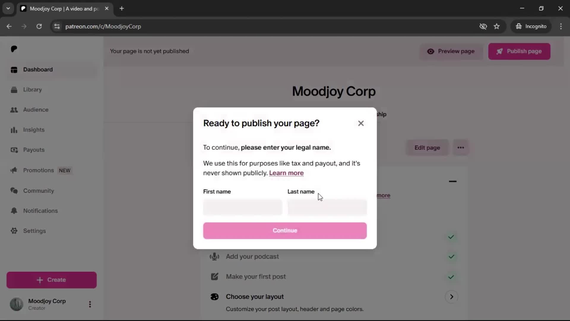 Onboarding screenshot