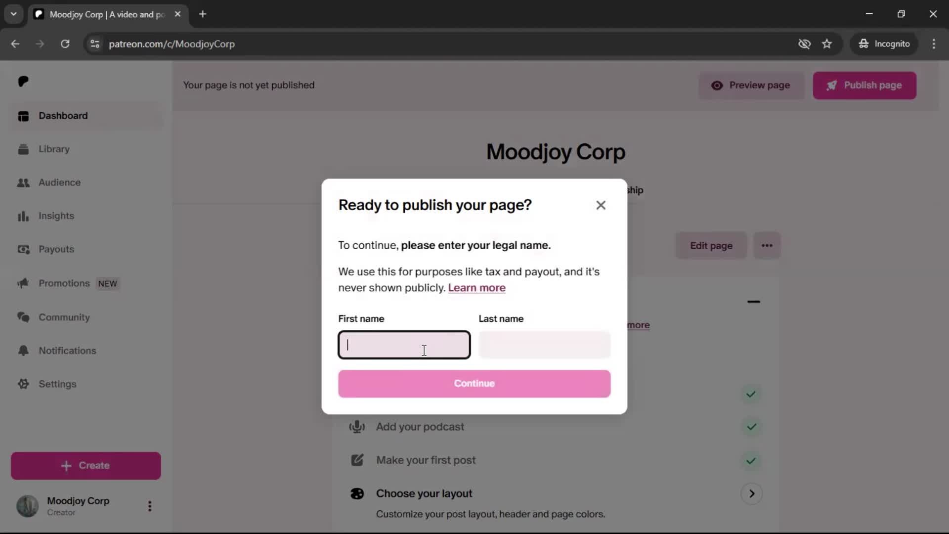 Onboarding screenshot