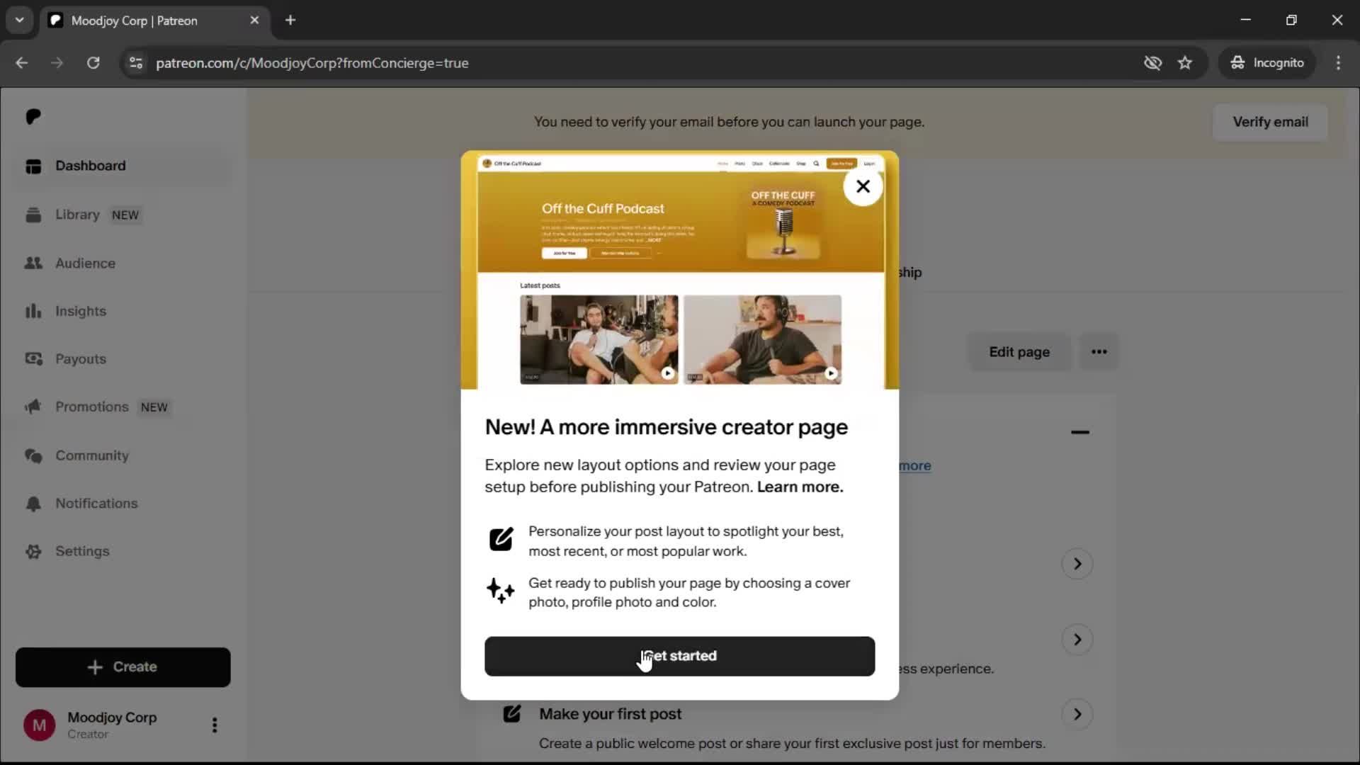 Onboarding screenshot