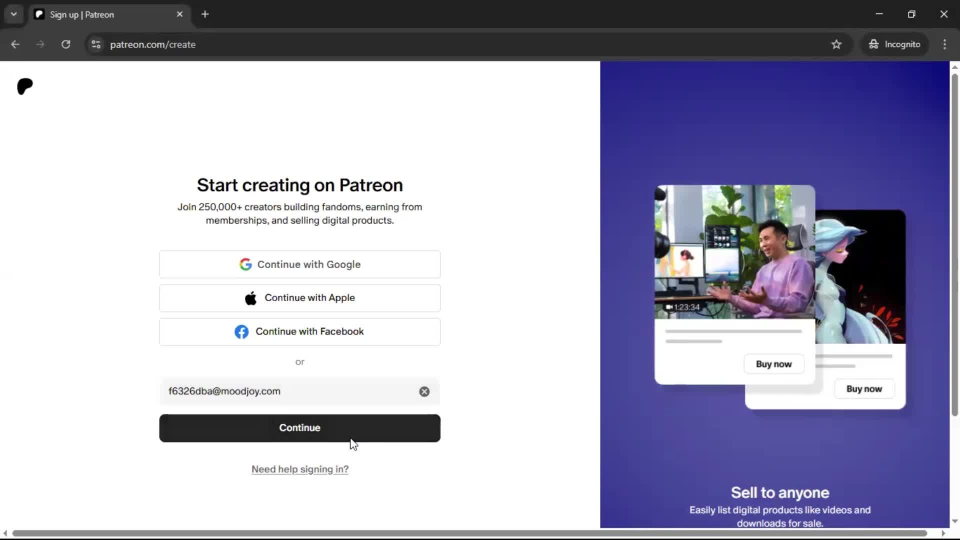 Onboarding screenshot