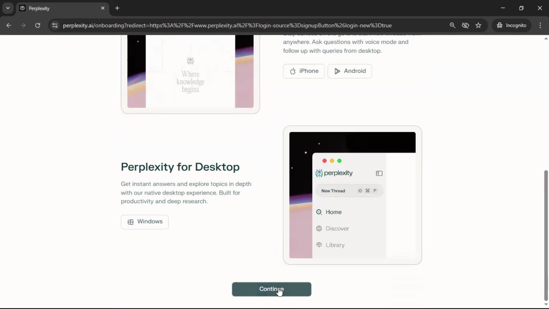 Onboarding screenshot