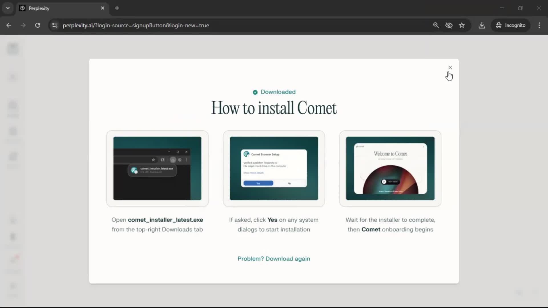 Onboarding screenshot