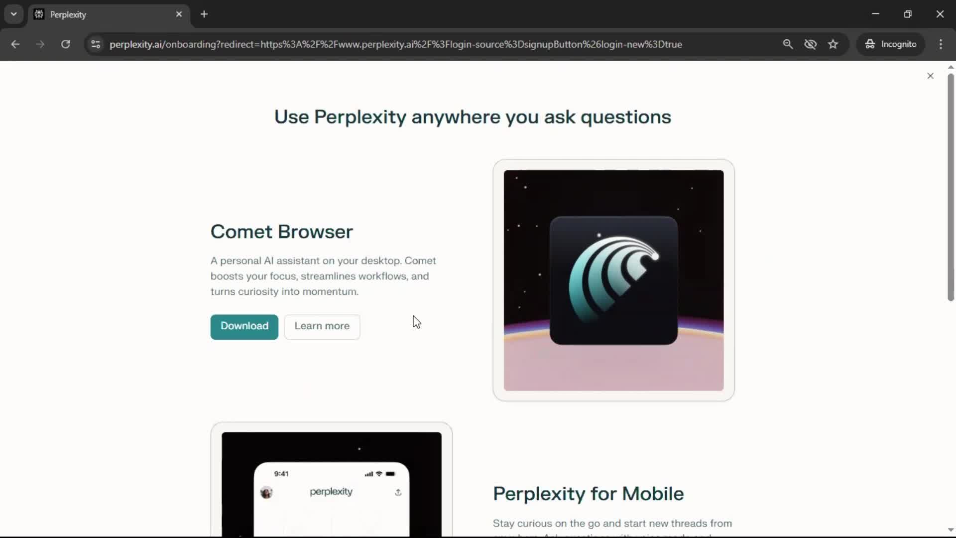 Onboarding screenshot