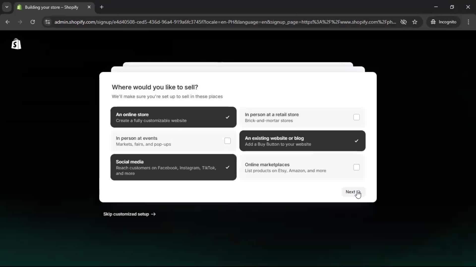Onboarding screenshot